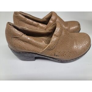 BOC Womens Mule‎ Clog Shoes Size 7.5M Brown Leather Comfort Slip On Casual